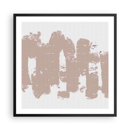 Affiche dans un cadre noir - Poster - Abstraction en rose tendre - 60x60 cm