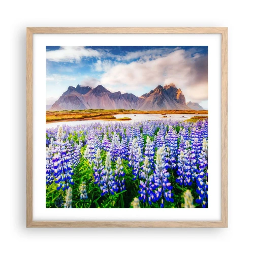 Affiche dans un chêne clair - Poster - La force et l'austérité côtoient la douceur - 50x50 cm