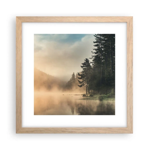 Affiche dans un chêne clair - Poster - Naissance du jour - 30x30 cm