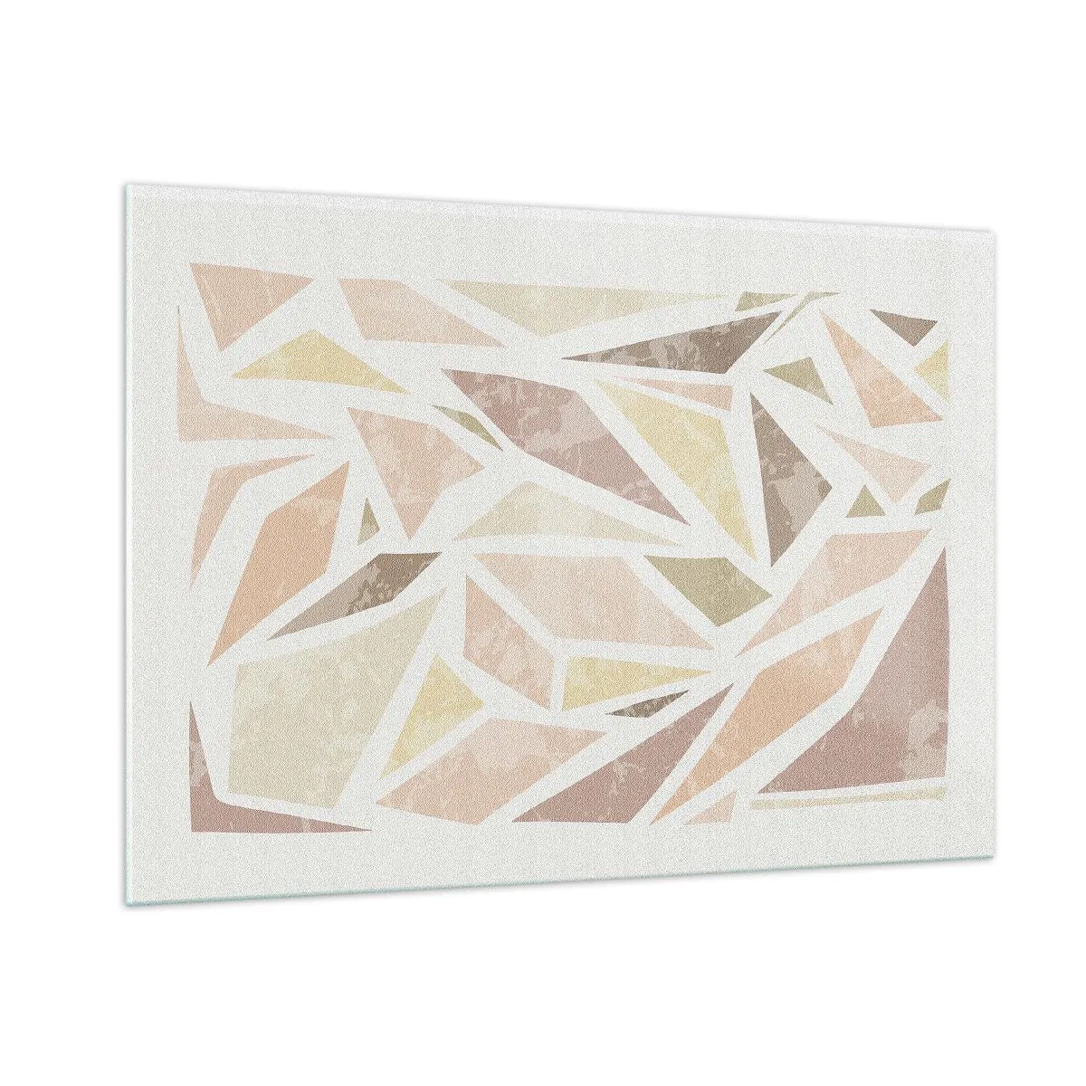 Impression sur verre - Image sur verre - Mosaïque géométrique aux couleurs pastel sur fond clair - 100x70cm - Composition de vitraux - Décoration murale moderne pour le salon et la chambre ARTTOR