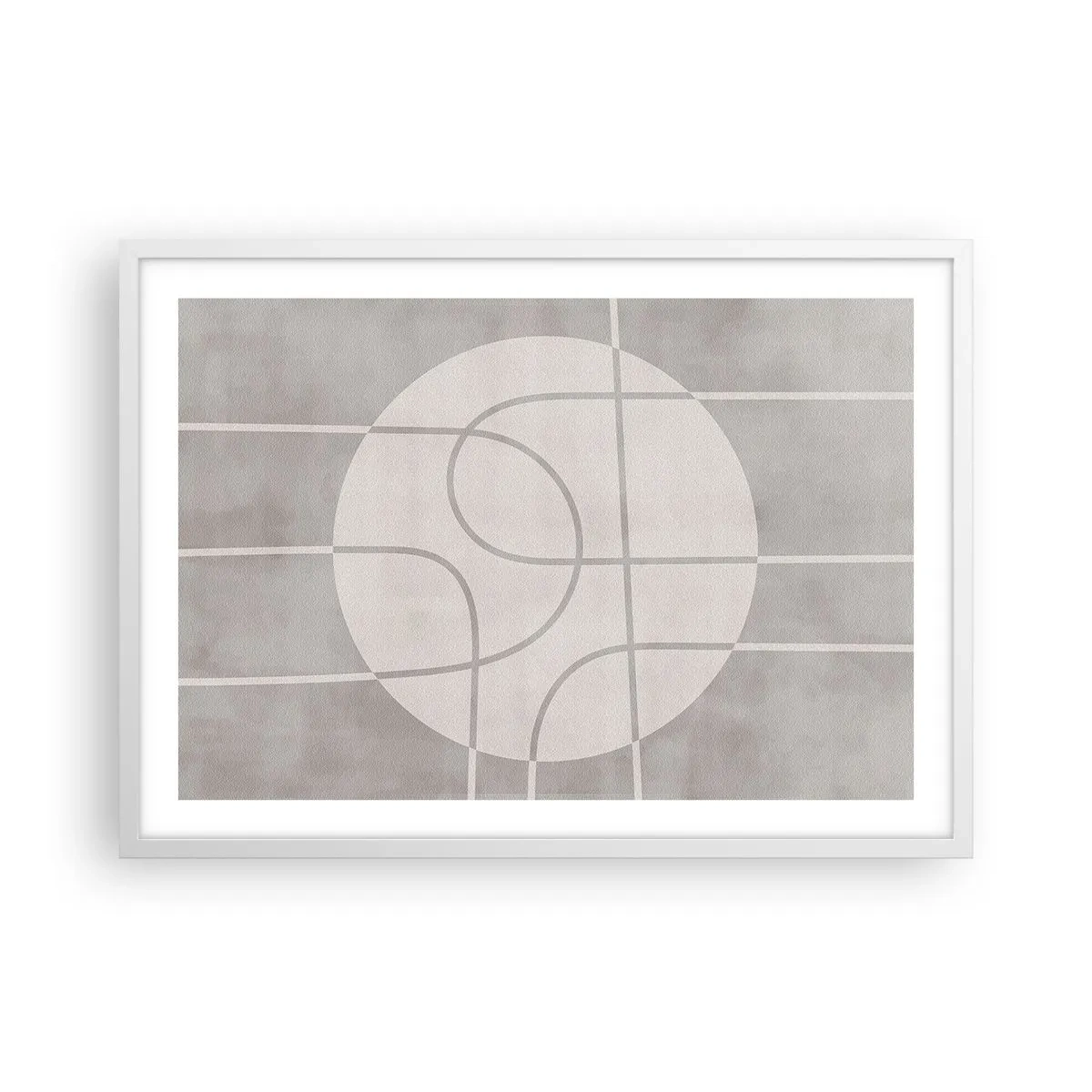 Affiche dans un cadre blanc - Poster - Circulaire et tout droit - 70x50 cm