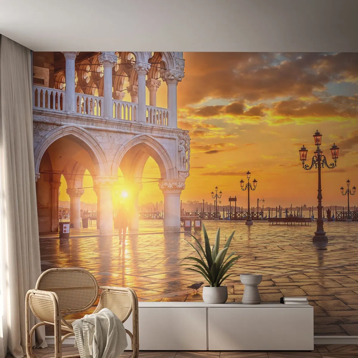 Papier Peint Photo Premium Canvas - Où est tout le monde? - Ville, Venise, Architecture - 350x256 cm