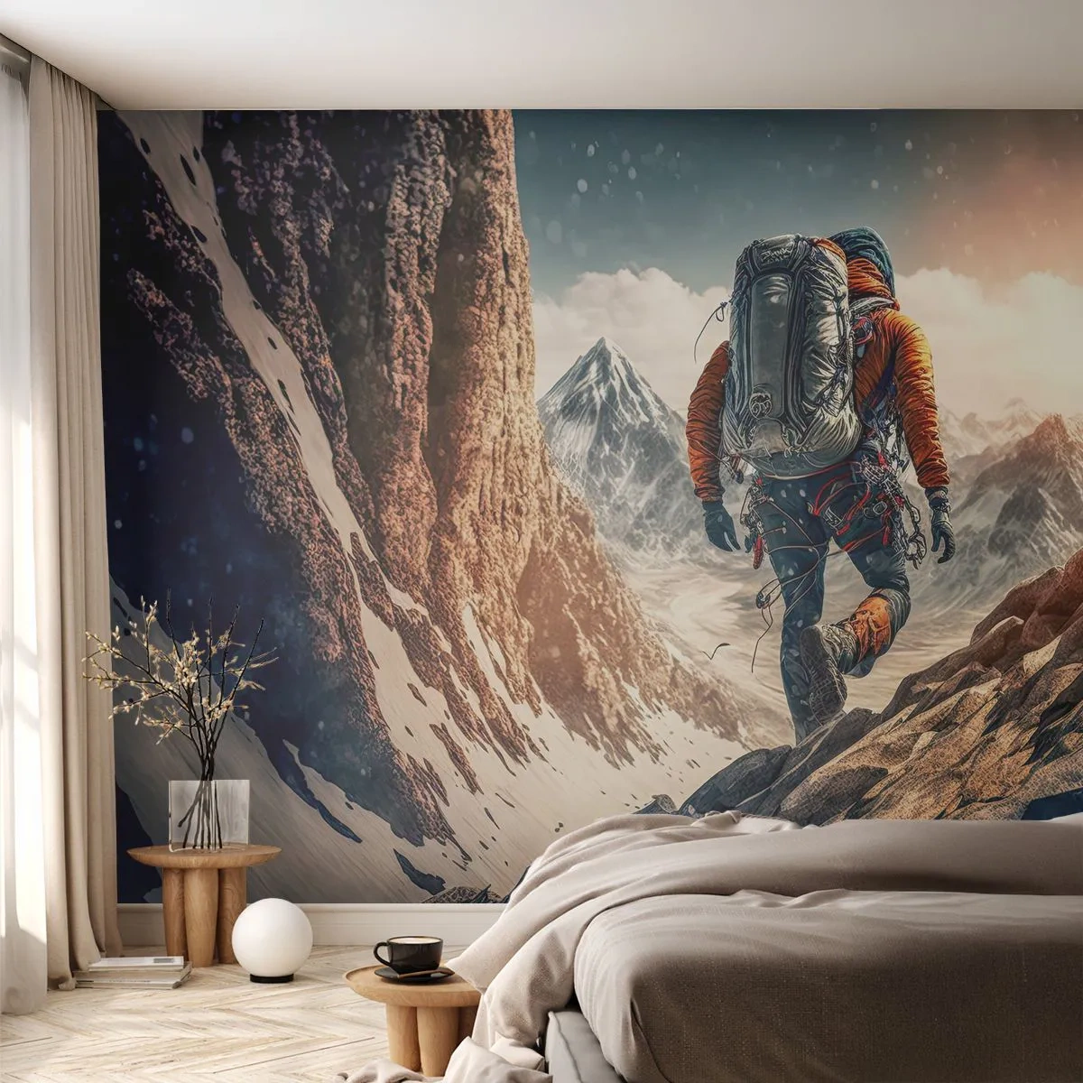Papier Peint Photo Premium Canvas - Guerrier solitaire - Alpes, Escalade, Montagnes - 150x105 cm