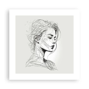 Affiche - Poster - Portrait en pensée - 40x40 cm