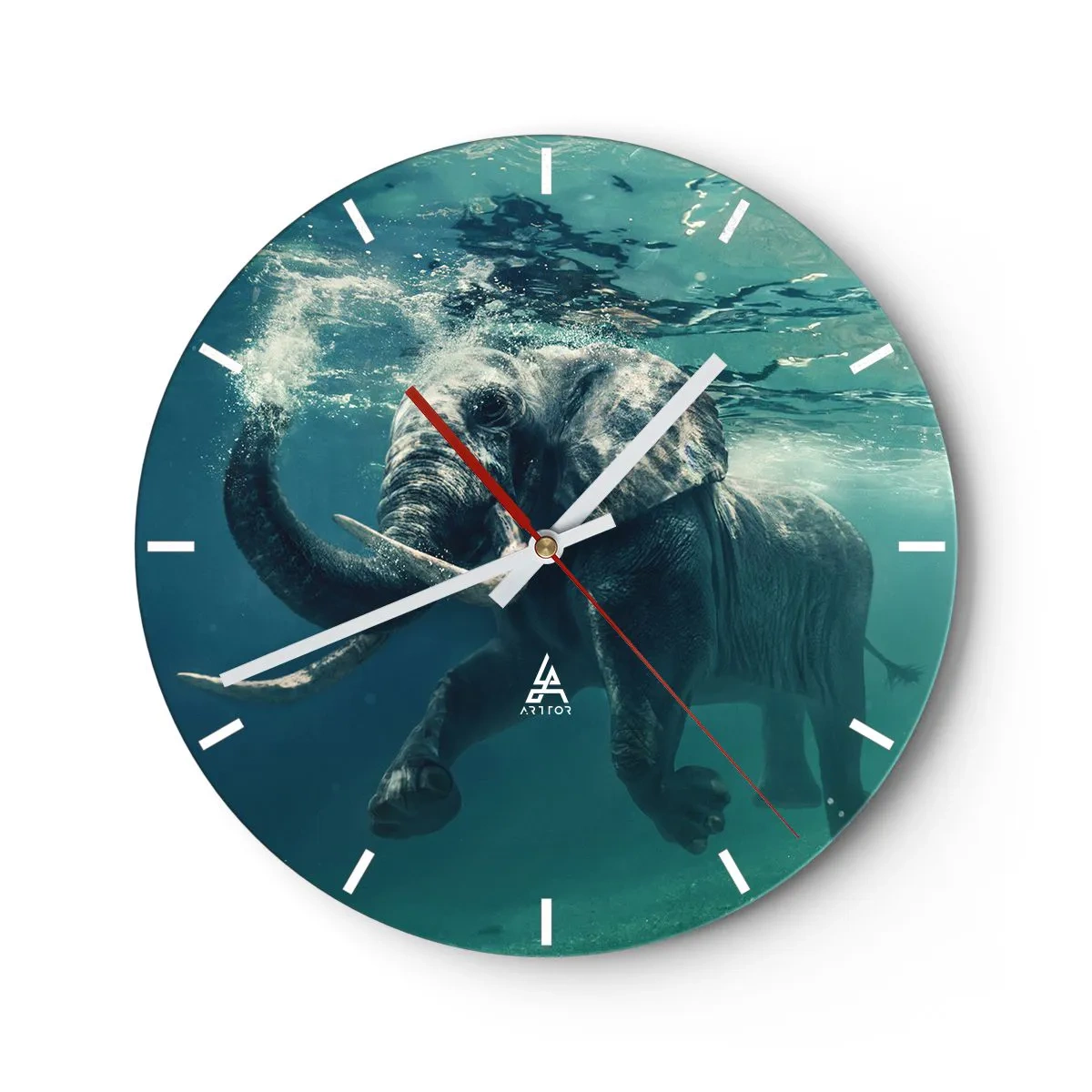 Horloge murale - Pendule murale - Tout le monde aime nager - 40x40 cm