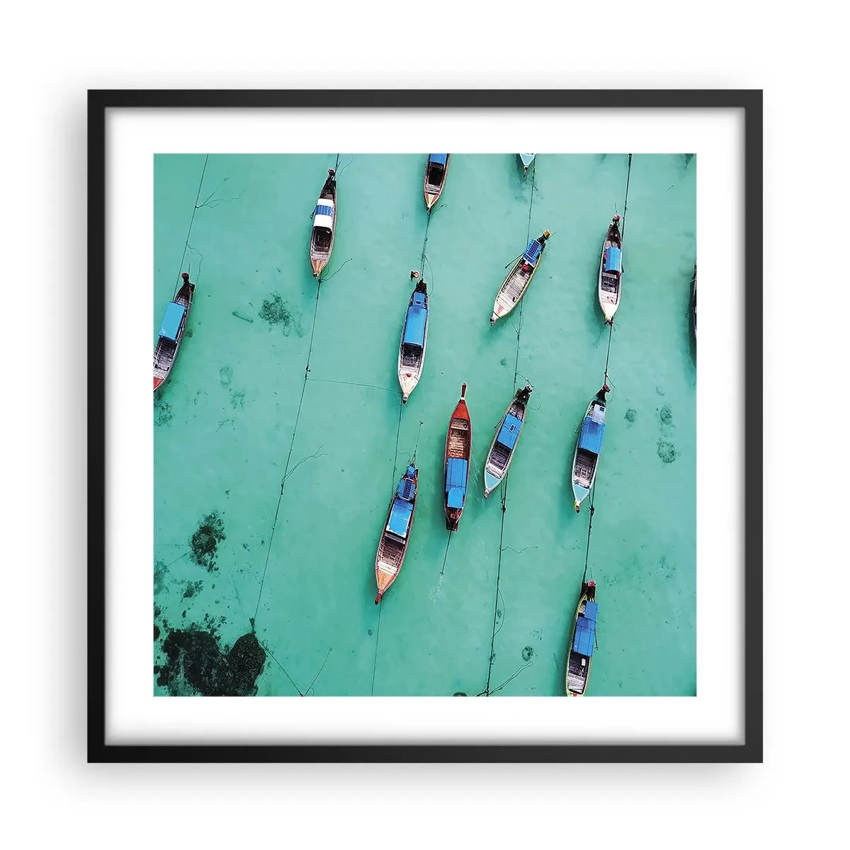 Affiche dans un cadre noir - Poster - Dans une attente jouyeuse - 50x50 cm