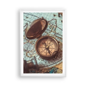 Affiche dans un cadre blanc - Poster - Pour ceux qui recherche l'aventure - 61x91 cm