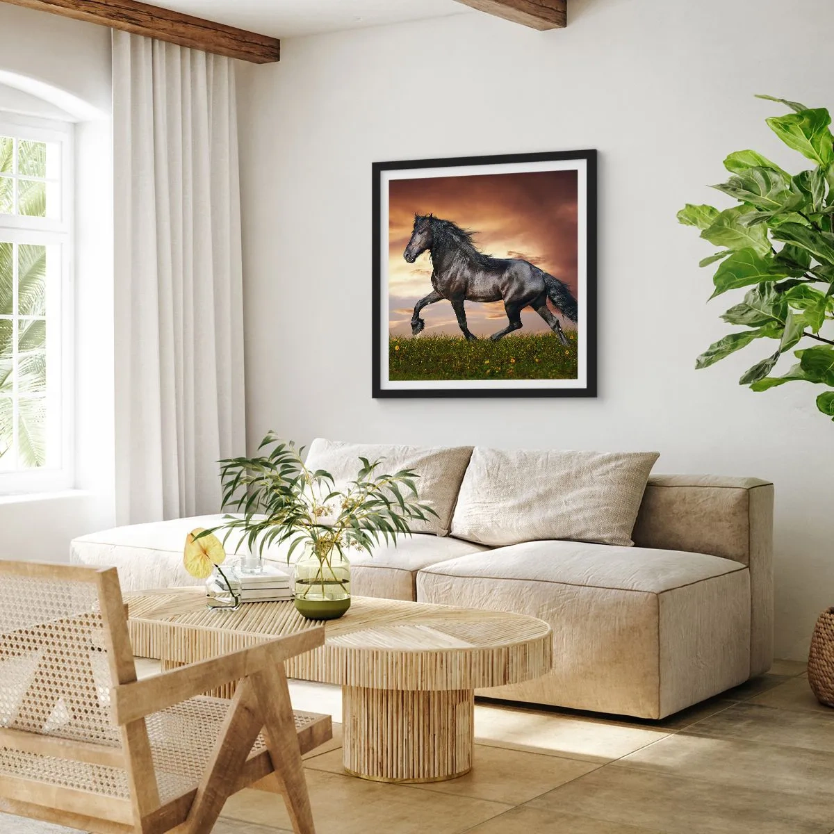 Affiche dans un cadre noir - Poster - Livres noirs - 60x60 cm