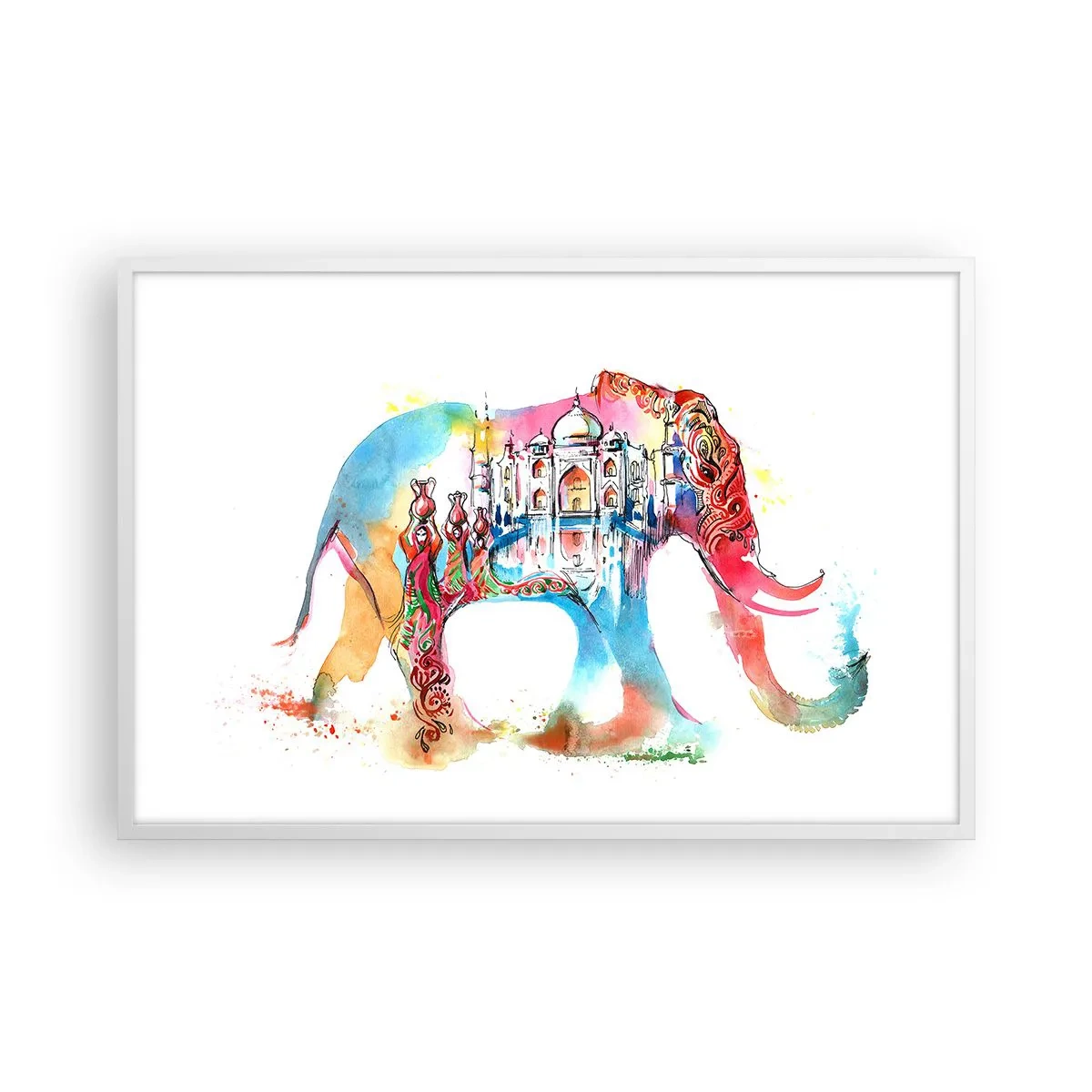 Affiche dans un cadre blanc - Poster - Inde - l'aura de l'amour - 91x61 cm