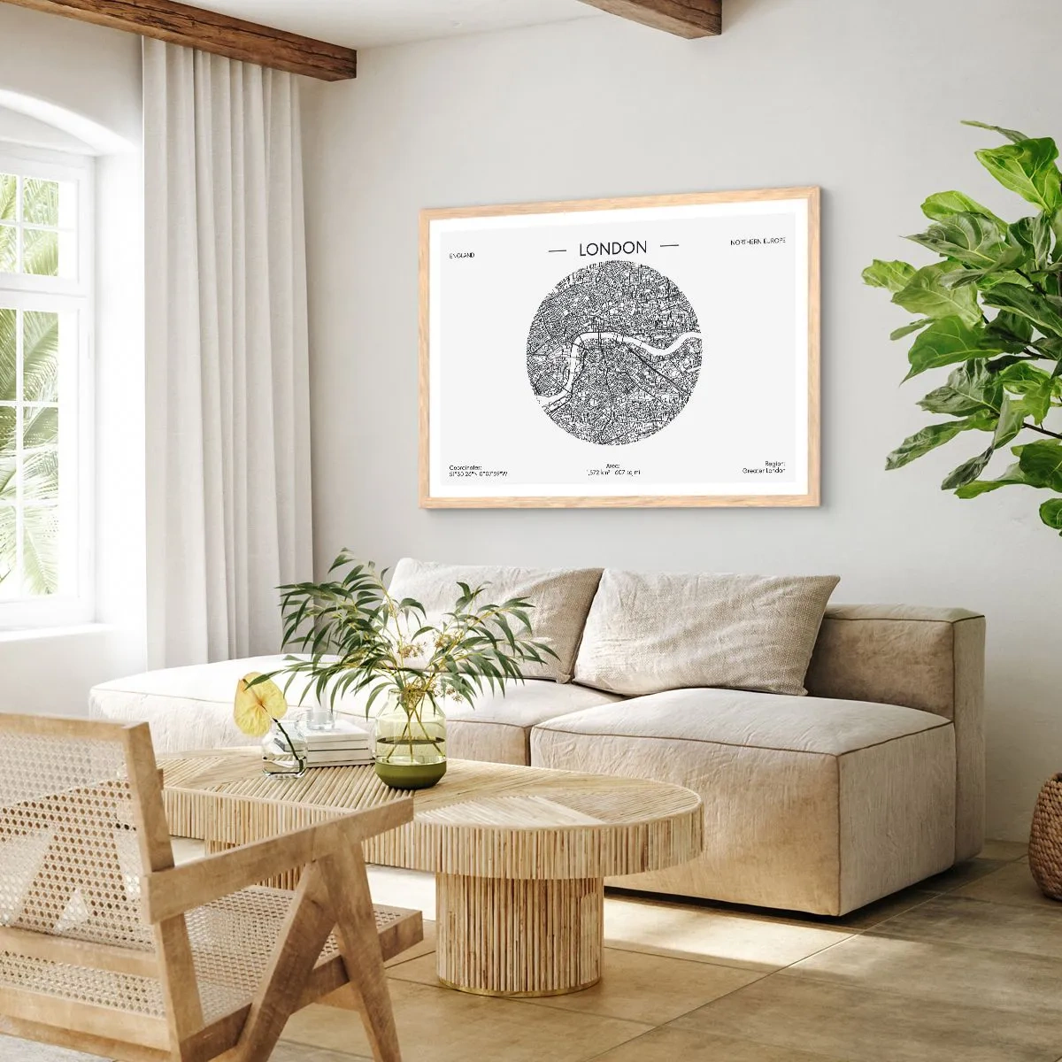 Affiche dans un chêne clair - Poster - Anatomie de Londres - 100x70 cm