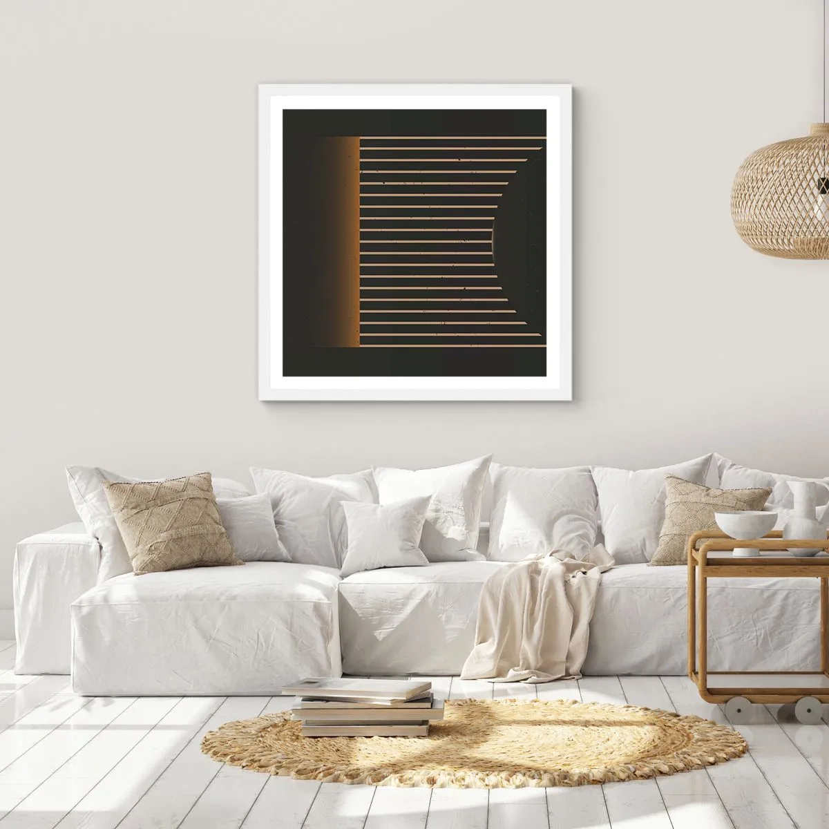 Affiche dans un cadre blanc - Poster - Explorez les ténèbres - 50x50 cm