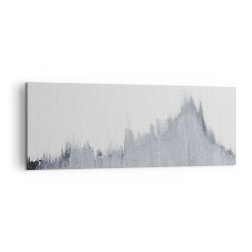 Impression sur toile - Image sur toile - Composition grise abstraite dans un style minimaliste - 140x50cm - Une esquisse mystérieuse - Décoration murale moderne pour le salon et la chambre ARTTOR