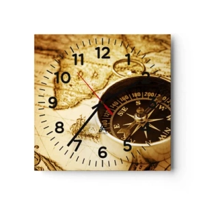 Horloge murale - Pendule murale - Est ou ouest? - 30x30 cm