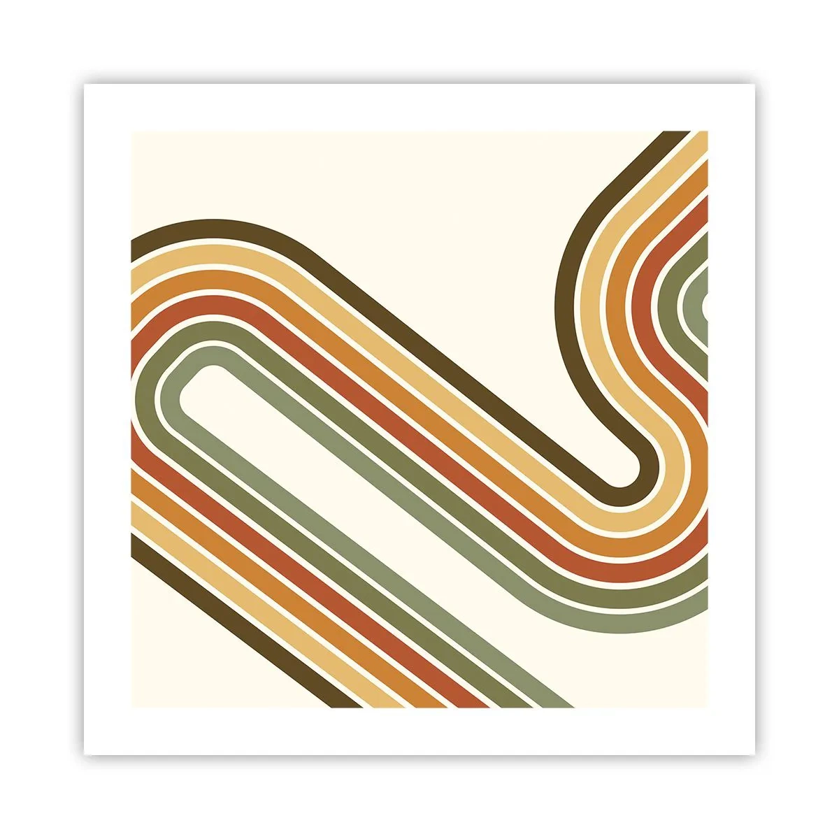 Affiche - Poster - En zig zag vers le but - 50x50 cm