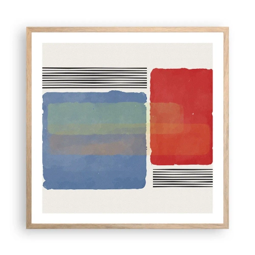 Affiche dans un chêne clair - Poster - Esprit et lettre de la géométrie - 60x60 cm