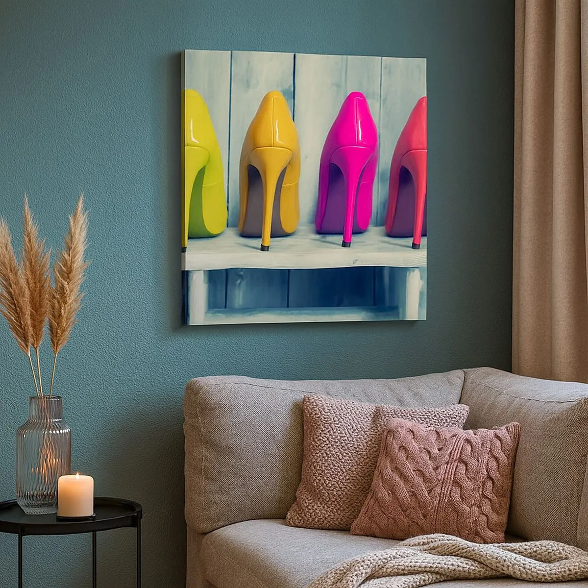 Impression sur toile - Image sur toile - Promenade sur l'arc-en-ciel - 30x30 cm