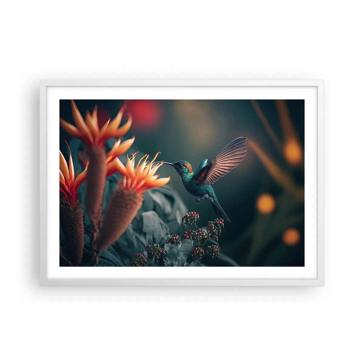 Affiche dans un cadre blanc - Poster - une vie vraiment colorée - 70x50 cm