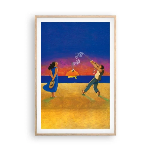 Affiche dans un chêne clair - Poster - Plus qu'une étoile dans le ciel - 61x91 cm