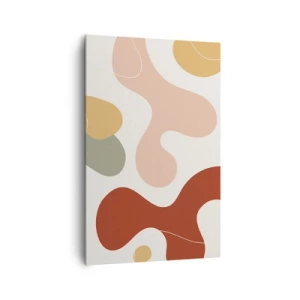 Impression sur toile - Image sur toile - Une composition abstraite aux tons pastel avec des formes dynamiques. - 80x120cm - Entrelac - Décoration murale moderne pour le salon et la chambre ARTTOR