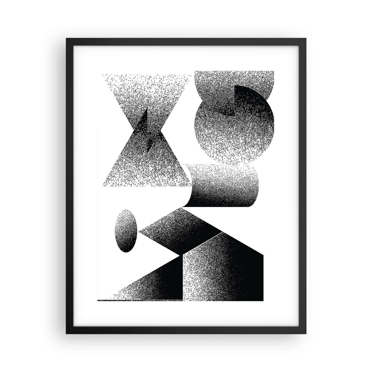 Affiche dans un cadre noir - Poster - Angles et ovales - 40x50 cm
