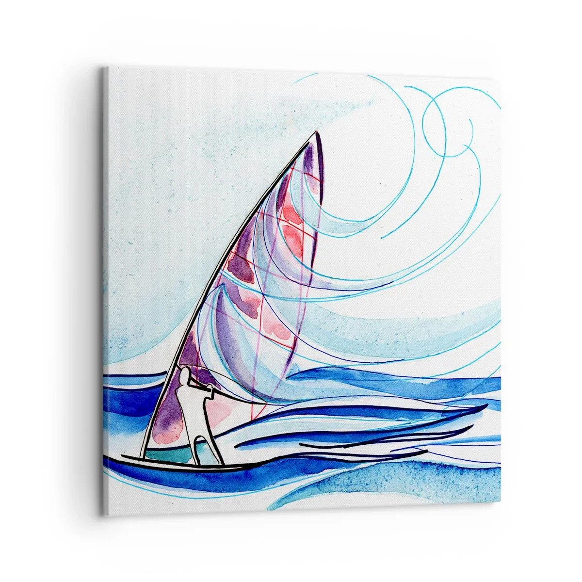 Impression sur toile - Image sur toile - Avec le vent au rythme des vagues - 50x50 cm