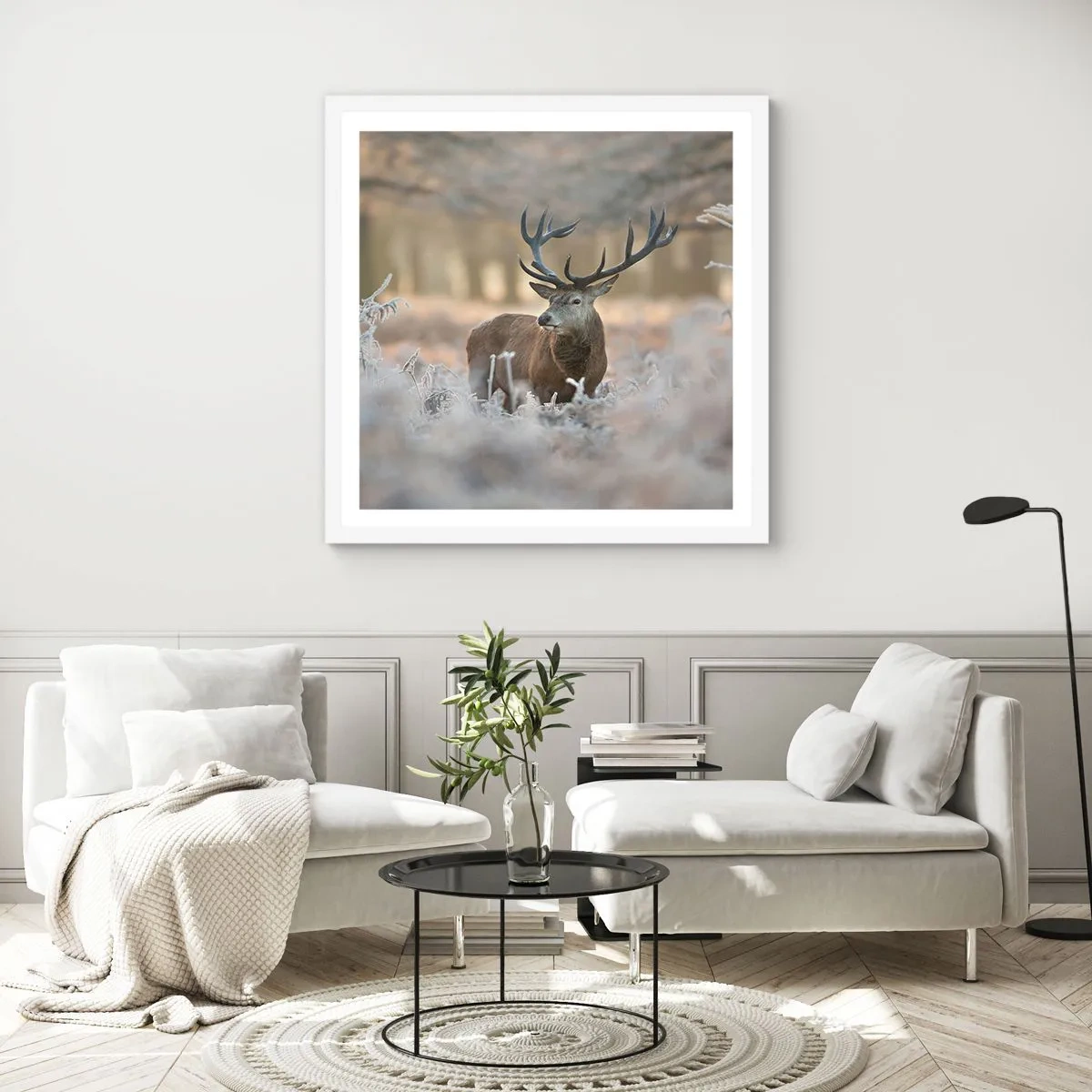 Affiche dans un cadre blanc - Poster - Une matinée animée - 40x40 cm