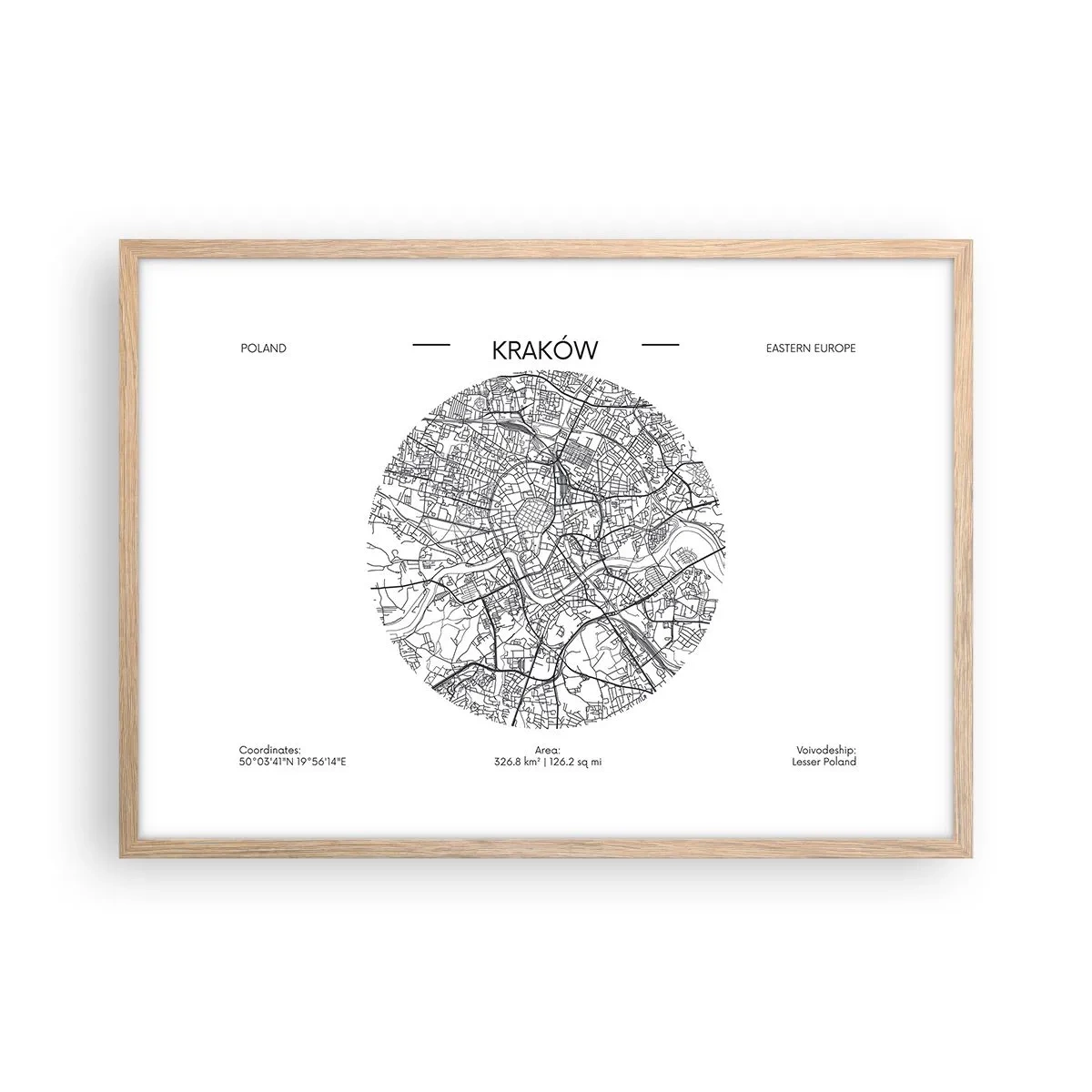 Affiche dans un chêne clair - Poster - Anatomie de Cracovie - 70x50 cm