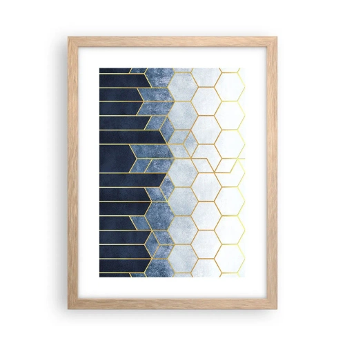 Affiche dans un chêne clair - Poster - Composition en rythme syncopé - 30x40 cm