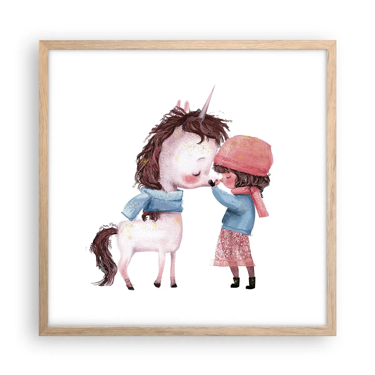 Affiche dans un chêne clair - Poster - Histoire d'hiver - 50x50 cm