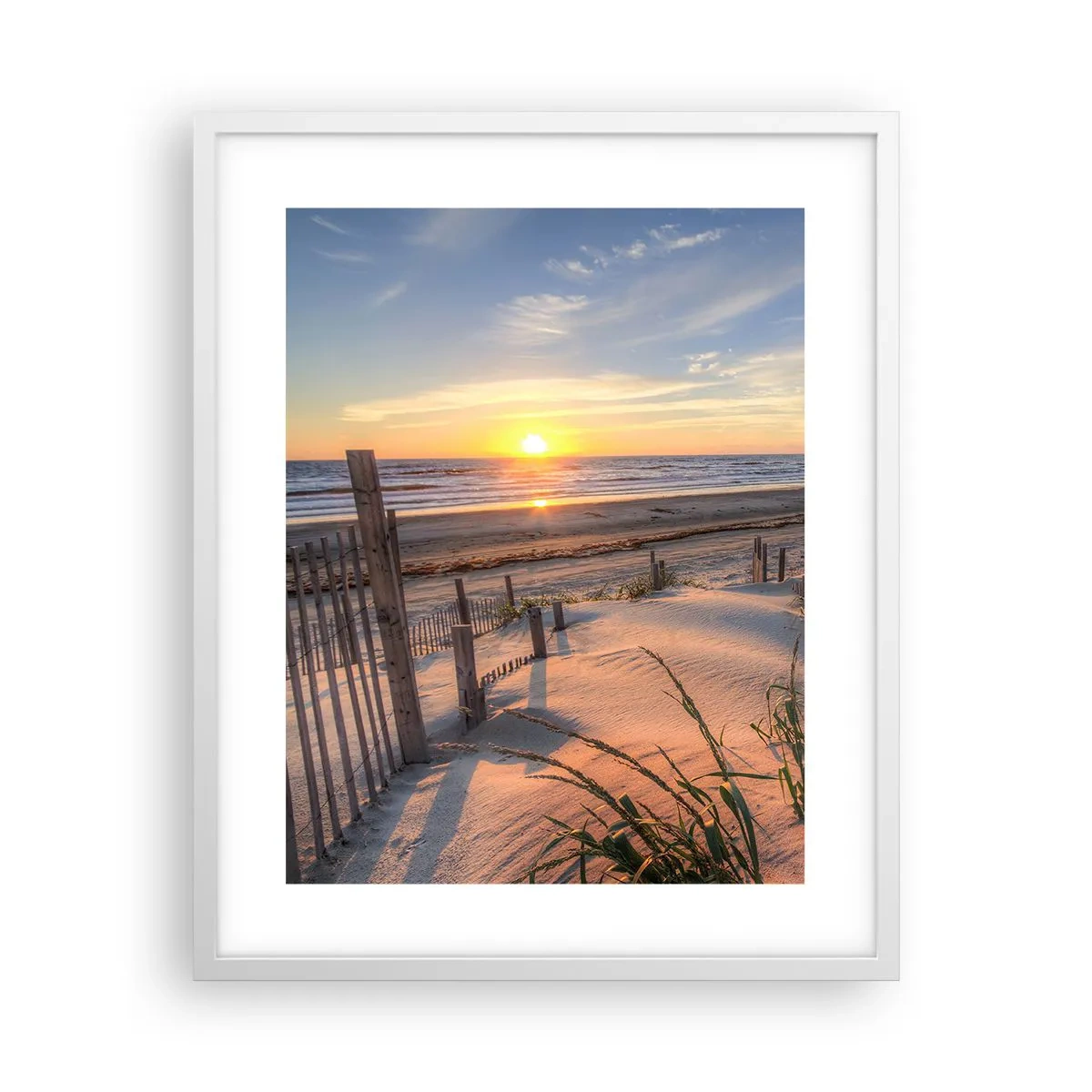 Affiche dans un cadre blanc - Poster - Ombre et brillance du vent - 40x50 cm