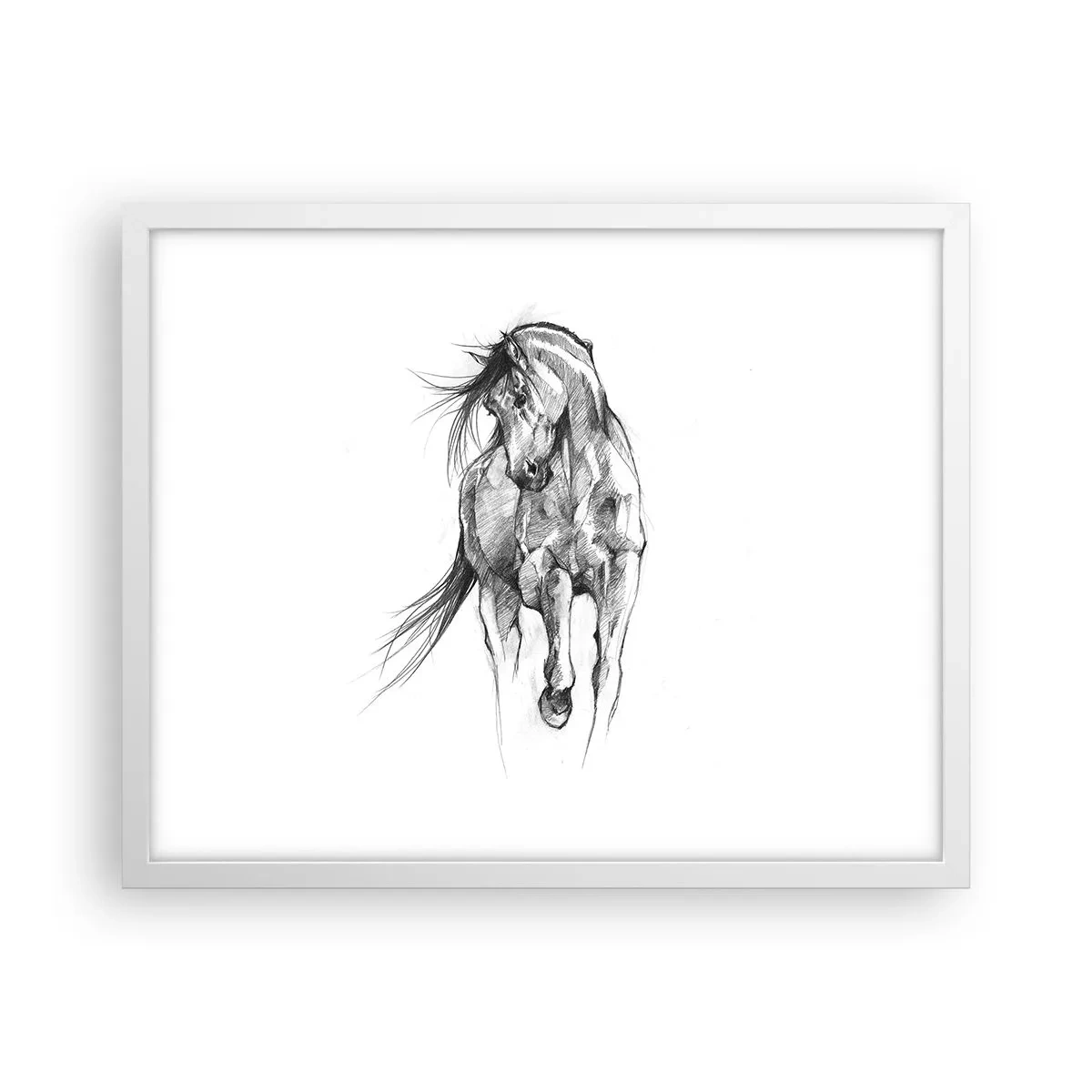 Affiche dans un cadre blanc - Poster - D'un trot gracieux - 50x40 cm