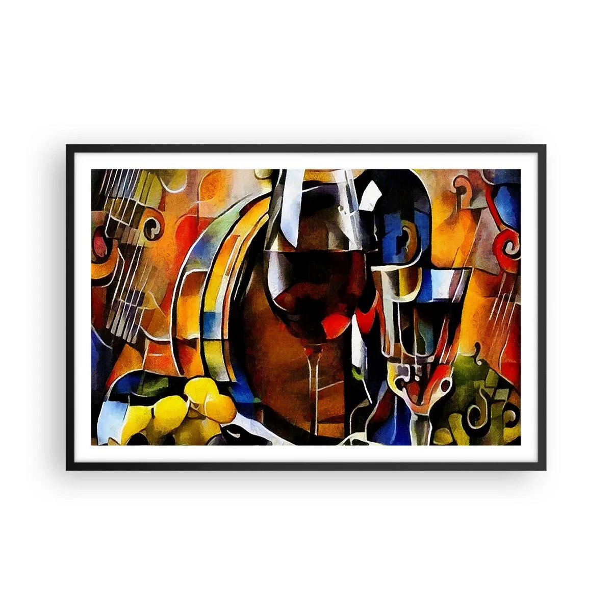 Affiche dans un cadre noir - Poster - Et le monde prend des couleurs - 91x61 cm