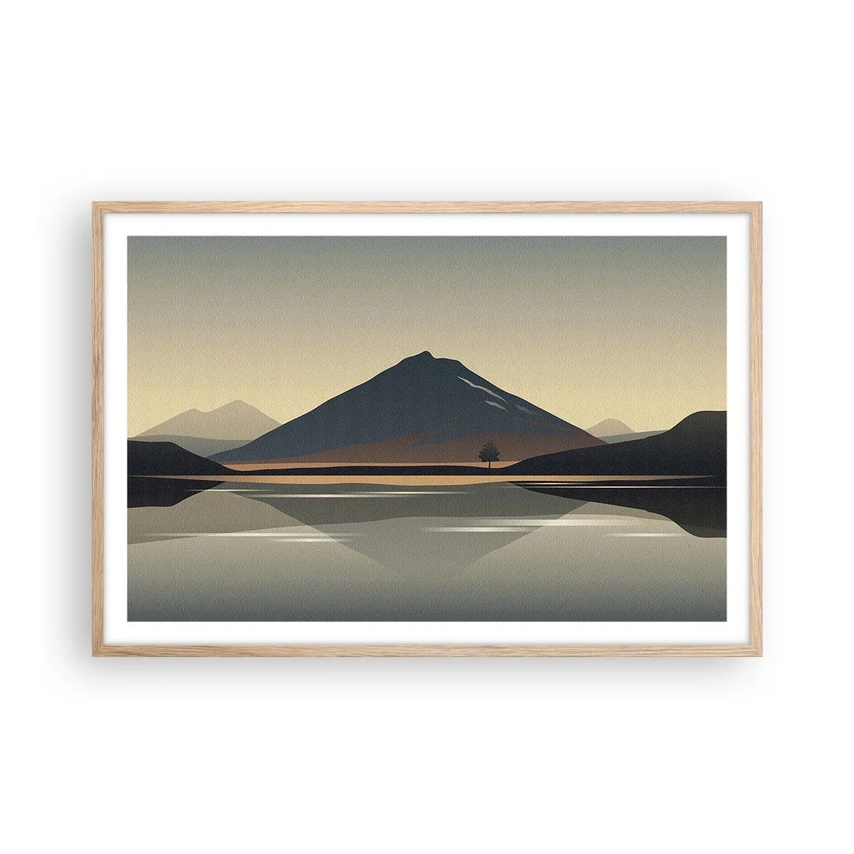 Affiche dans un chêne clair - Poster - Reflet de miroir - 91x61 cm