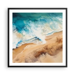 Affiche dans un cadre noir - Poster - La vague qui revient - 60x60 cm