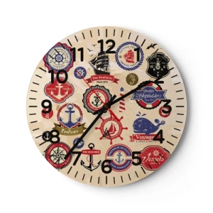Horloge murale - Pendule murale - La fraternité de la voile - 30x30 cm