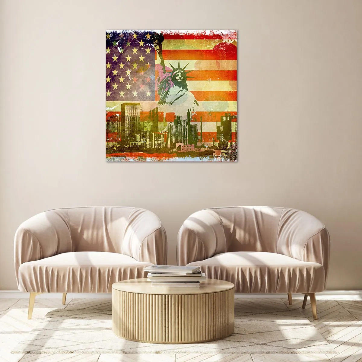 Impression sur verre - Image sur verre - Vive l'Amérique! - 40x40 cm