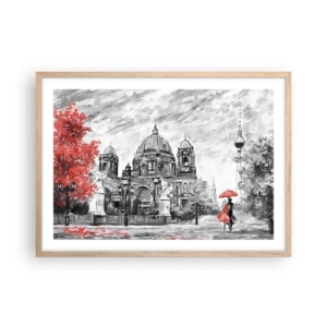 Affiche dans un chêne clair - Poster - Rencontre berlinoise - 70x50 cm