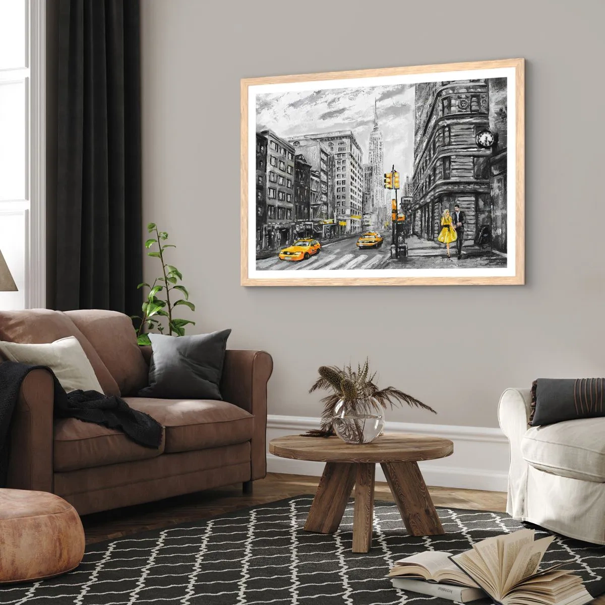 Affiche dans un chêne clair - Poster - Une histoire new-yorkaise - 40x30 cm