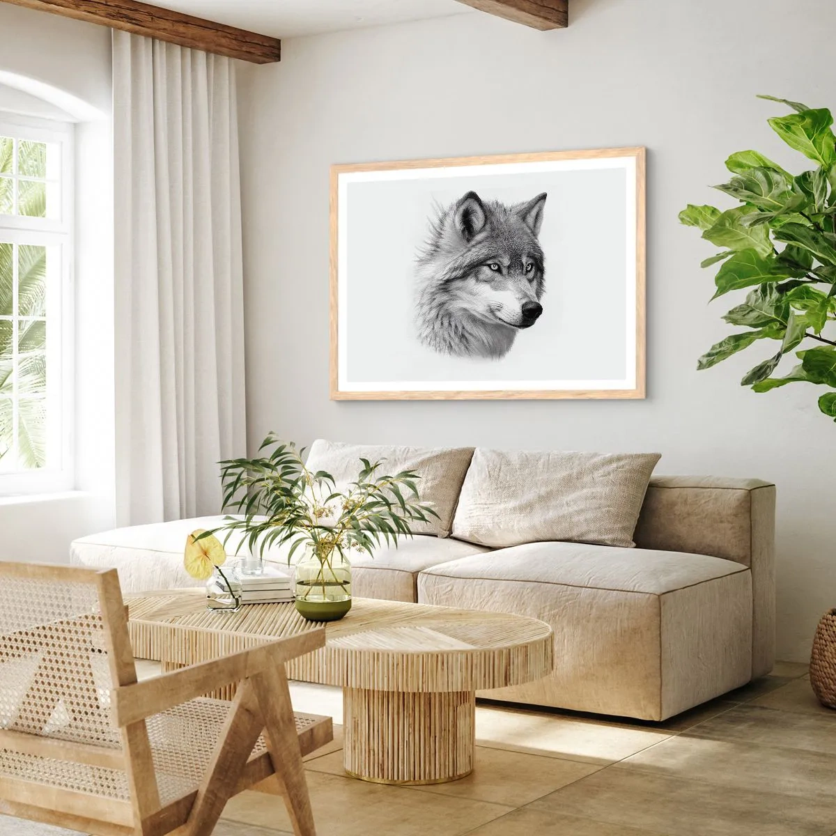 Affiche dans un chêne clair - Poster - Alpha – sans aucun doute - 100x70 cm