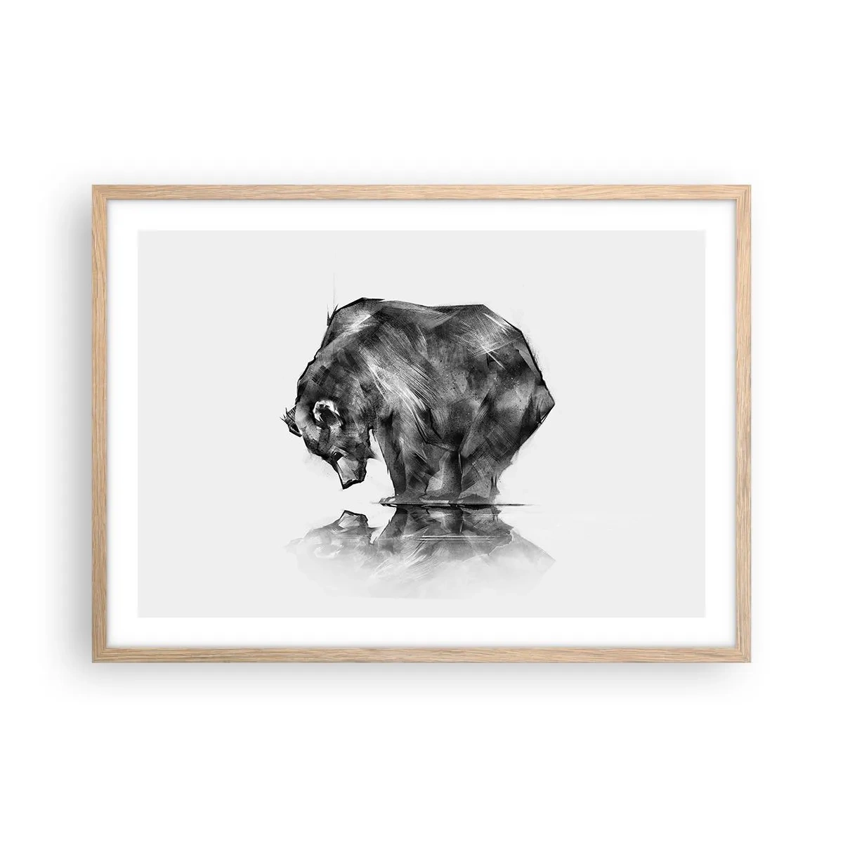 Affiche dans un chêne clair - Poster - Ravi de rencontrer quelqu'un de proche - 70x50 cm