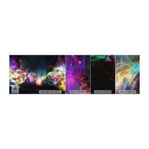 Échantillon de Papier Peint Premium Sand - Joyeusement contre l'obscurité - Abstraction, Morceau, Explosion - 100x30 cm