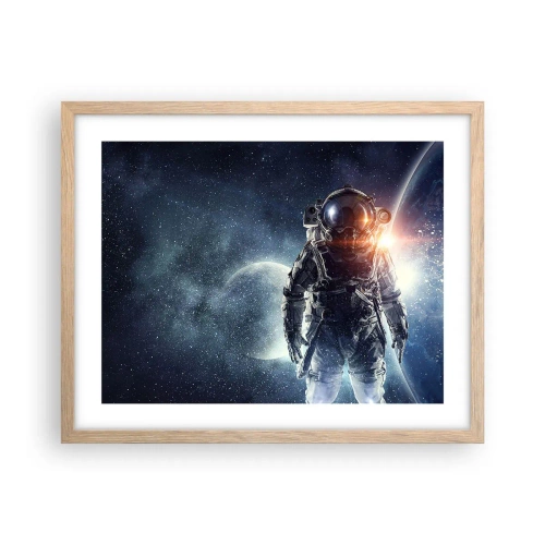 Affiche dans un chêne clair - Poster - Aventure spatiale - 50x40 cm