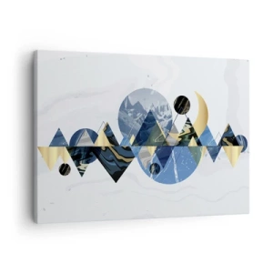 Impression sur toile - Image sur toile - Motifs géométriques abstraits avec des motifs de montagne - 70x50cm - Paysage géométrique - Décoration murale moderne pour le salon et la chambre ARTTOR