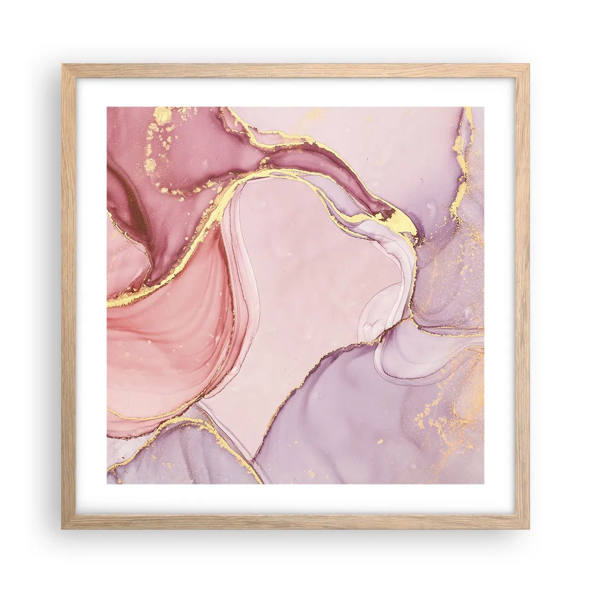 Affiche dans un chêne clair - Poster - Caresse de couleurs - 50x50 cm