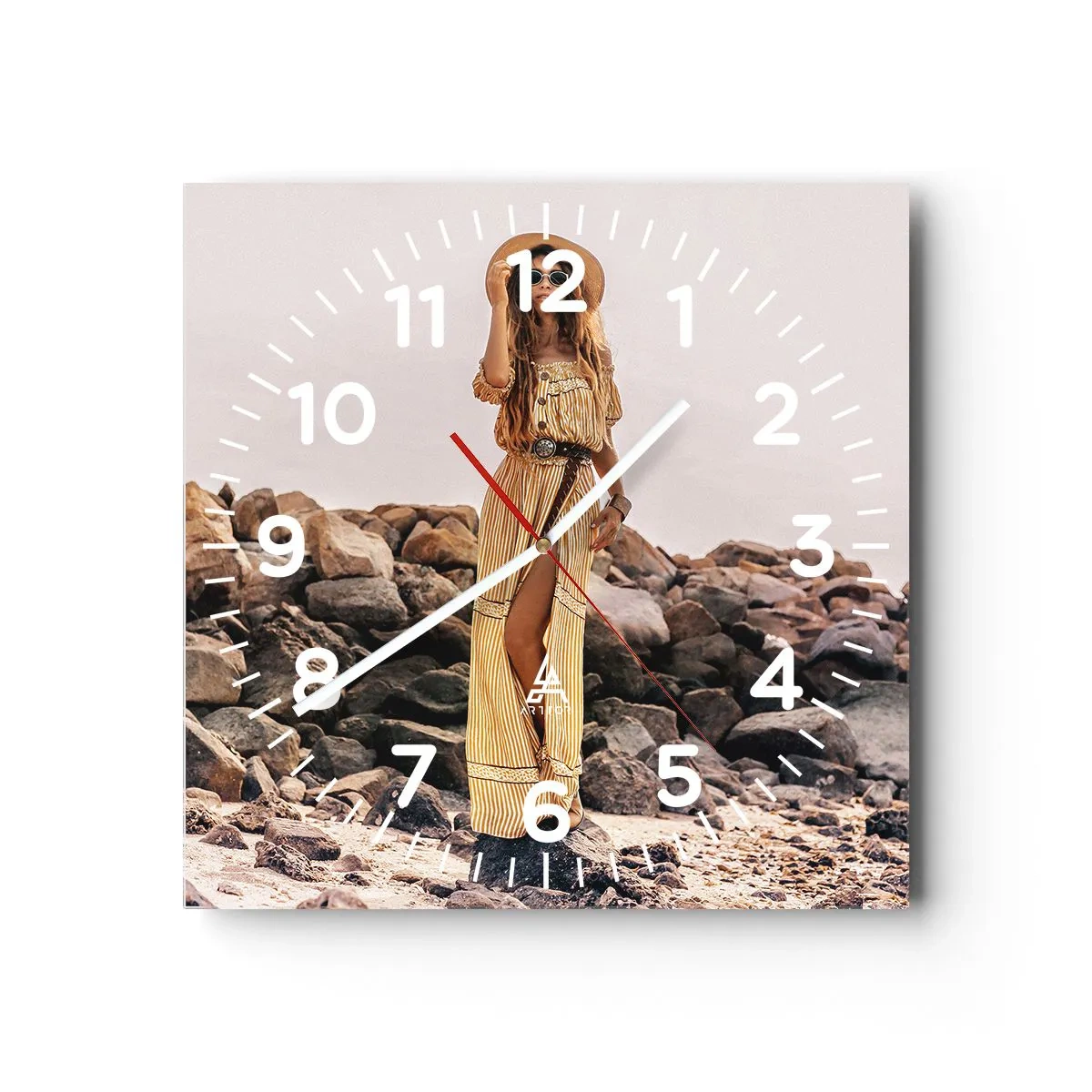 Horloge murale - Pendule murale - La magie des pierres - 30x30 cm