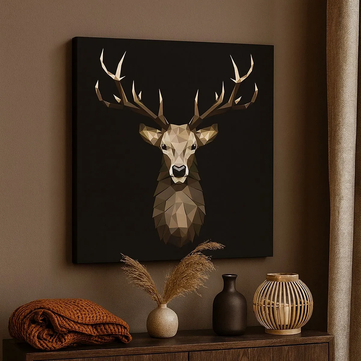 Impression sur toile - Image sur toile - Cerf cubique - 30x30 cm