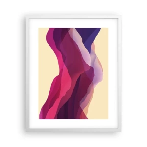 Affiche dans un cadre blanc - Poster - Vagues pourpre - 40x50 cm