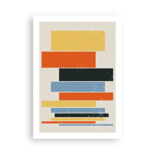 Affiche - Poster - Rectangles géométriques colorés sur fond clair - 50x70cm - Notation musicale - Décoration murale moderne pour le salon et la chambre ARTTOR