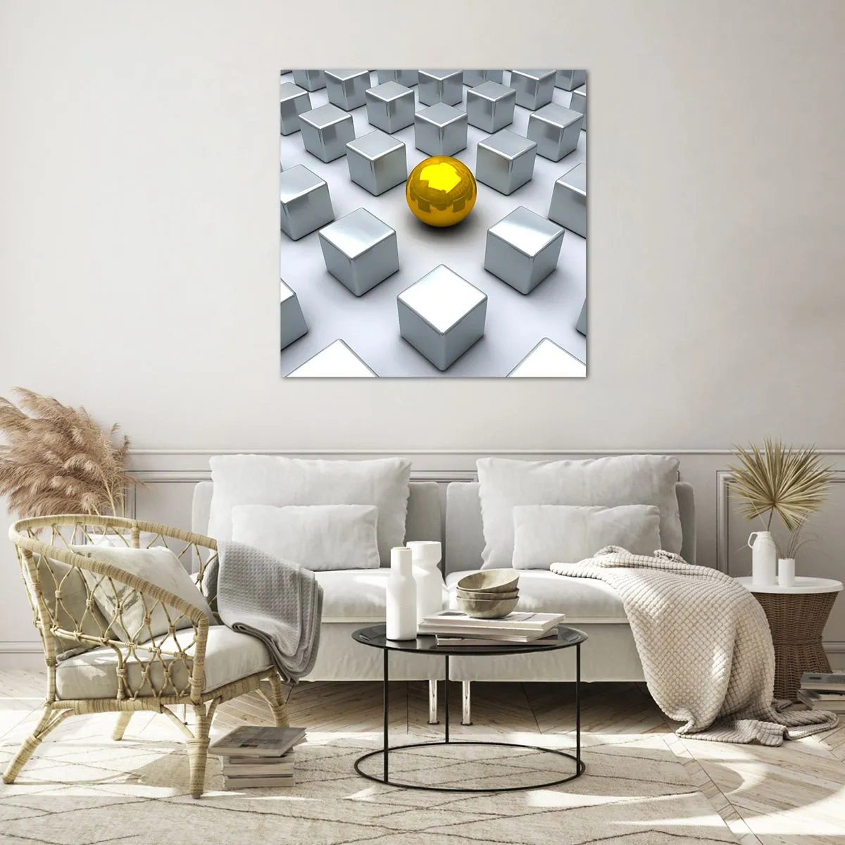 Impression sur verre - Image sur verre - Pourquoi moi? Composition géométrique - 50x50 cm