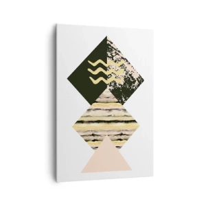 Impression sur toile - Image sur toile - Formes géométriques avec des motifs abstraits - 70x100cm - Pas si simple - Décoration murale moderne pour le salon et la chambre ARTTOR